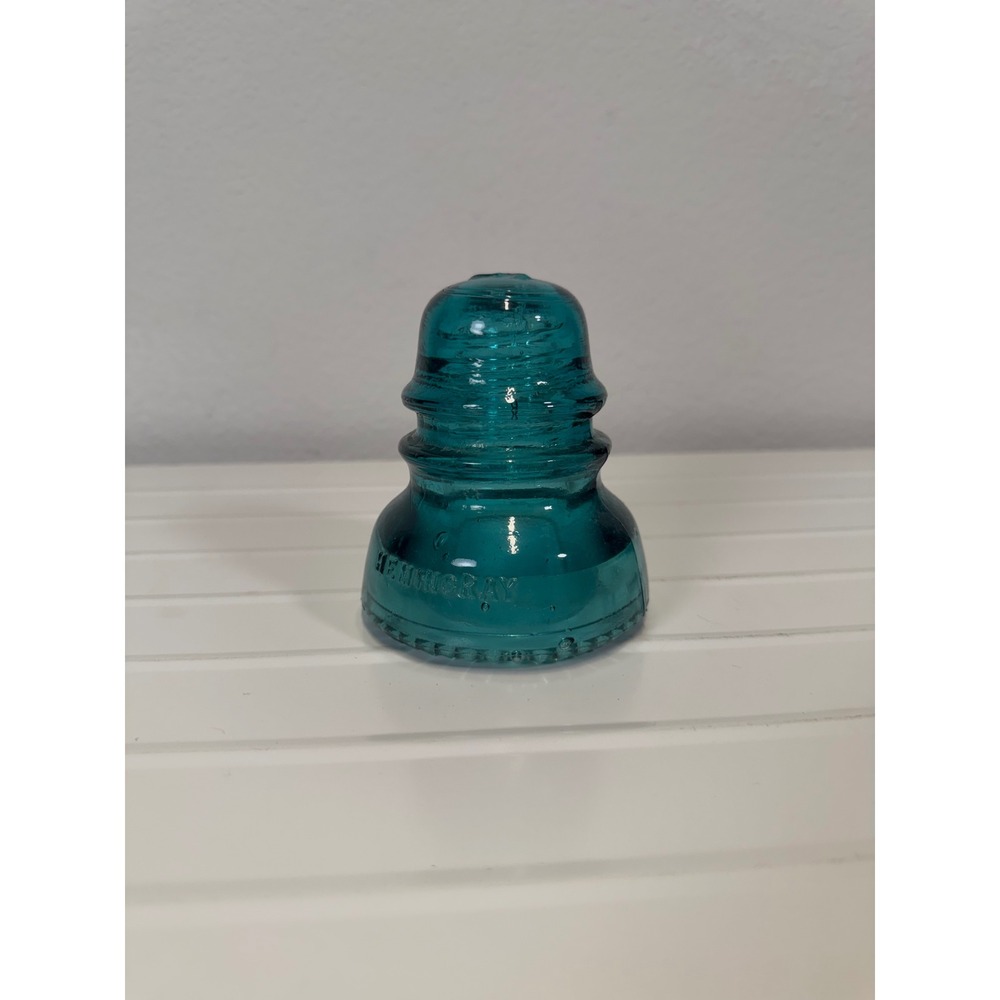 Vintage Hemingray Aqua Blue Glass Insulator Beehive Style Industrial Decor